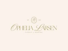 the logo for ophela karsen floral and wedding