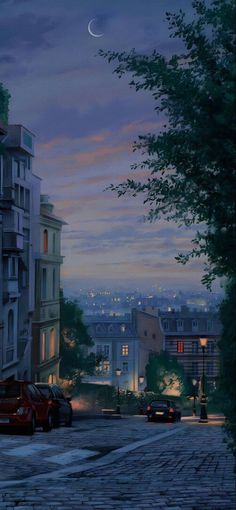 Evening Scenery, Microsoft Wallpaper Aesthetic, Ghibli Wallpaper Scenery, Animated City Wallpaper, Anime City Wallpaper Iphone, Snowy Town Wallpaper, Snowy City Wallpaper, Hd Flower Wallpaper, Dreamy Artwork