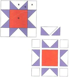 two blocks of different sizes and colors are shown with the same pattern on each block