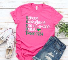 st patrick's day t - shirt saying strong courageous one of a kind united troop