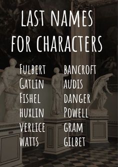 the last names for characters in shakespeare's play, which includes four different statues