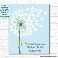 a dandelion flower with the words thank you all