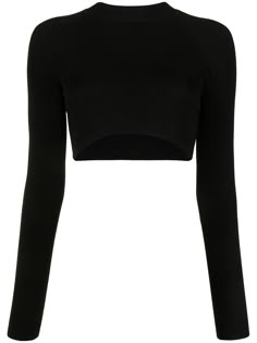 True black Romi cropped top from SIR. featuring stretch-design, ribbed knit, mock neck, long raglan sleeves and cropped. Crop Tops Black, Black Long Sleeve Crop Top, Crop Top Designs, Black Crop Top, Black Long Sleeve Top, Crop Top Outfits, Tops Black, Top Crop, Long Sleeve Crop