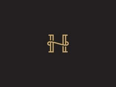 the letter h is made up of two letters, one in gold and the other in black