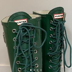 Hunter Tall Rain Boots But Make It Fancy! Size: 39eu #Hunter #Hunterrainboots #Puddleboots #Bottegaveneta #Rubber #Offwhite Green Weatherproof Rain Boots For Fall, Green Rain Boots For Fall Outdoor Use, Green Rain Boots For Fall Outdoor Activities, Green Rain Boots For Outdoor Fall Activities, Green Fall Rain Boots For Outdoor, Green Outdoor Boots For Rainy Season, Green Boots For Outdoor Rainy Season, Green Boots For Rainy Outdoor Season, Casual Green Boots For Rainy Season