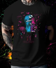 Step out in style with this one-of-a-kind graphic t-shirt featuring a unique monster design. Perfect for those who enjoy standout streetwear, this tee combines vibrant colors with an artistic creature illustration that's sure to turn heads. Made for comfort and fashion, this unisex t-shirt is a great addition to any casual wardrobe and a conversation starter at any event. Whether you're out with friends or adding a splash of color to your daily outfits, this tee is as cool as it is comfortable. Creature Illustration, Cool Illustration, Monster Design, Conversation Starters, Creature Design, Unique Tshirts, Tee Design, Casual Wardrobe, Daily Outfits