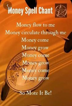 Abundance Spell Chant, Money Spell Chant, Spell Chants, Money Spells Magic, Powerful Money Spells, Witchcraft Spells For Beginners, Money Spells That Work, Good Luck Spells, Money Spell