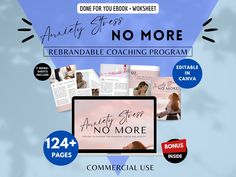 Anxiety Stress Ebook Worksheet:done for You Brandable Coaching Programplr Guide for Anxiety Coach, Stress Coach and Mental Health Coach - Etsy Train Your Mind, Daily Practices, For You, Health Coach, Life Coach, Peace Of Mind