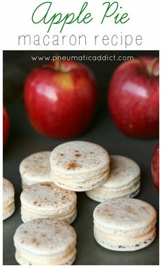 there are many small cookies and apples on the table