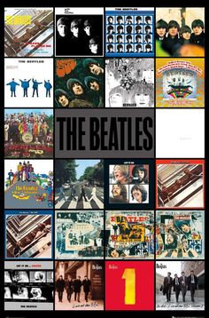 the beatles album cover art with many pictures