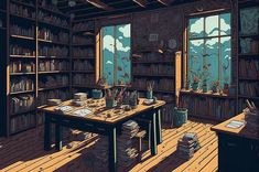 library aesthetic - Google Search Library Landscape, Landscape Art, Google Search, Art