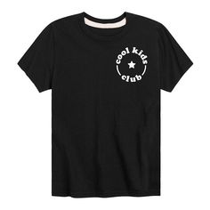 He'll be the coolest kid in school in this boys' Cool Kids Club Graphic Tee. He'll be the coolest kid in school in this boys' Cool Kids Club Graphic Tee. Crewneck Short sleevesFABRIC & CARE Cotton, polyester Machine wash Imported Size: Medium. Color: Black. Gender: male. Black Text Print T-shirt For School, Black Casual School Tops, Casual Black Tops For School, Basic Black School Top, Basic Black School Tops, Basic Black Top For School, Black Graphic Tee For School, Black Graphic Print T-shirt For School, Casual Tops With Logo Print For School