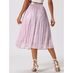 This pleated skirt with accordion style and elastic waist details shows off your femininity. Suits for daily and party wear in spring summer and fall. Pair with a t-shirt and high heels to complete the overall wearing style. Pair it with a t-shirt and high heels to complete the overall wearing style. Suits for daily and party wear in spring summer and fall. Spring Full Maxi Skirt With Elastic Waistband, Spring Maxi Skirt With Elastic Waistband, Casual Daywear Bottoms With Pleated Hem, Casual Bottoms With Pleated Hem For Daywear, Feminine Pleated Waist Bottoms For Summer, Summer Pleated Hem Bottoms For Daywear, Feminine Bottoms With Pleated Waist For Summer, Party Flared Pleated Skirt With Elastic Waistband, Feminine Summer Bottoms With Pleated Waist