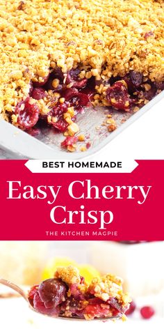 the best homemade easy cherry crisp recipe