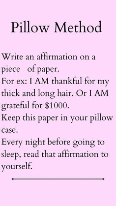 Pillow Method, How To Believe, Manifestation Meditation, Manifesting Money