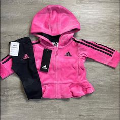 New With Tags White Tracksuit, Adidas Set, Adidas Sweats, Adidas Baby, Adidas Tracksuit, Baby Girl Outfit, Adidas Girl, Adidas Pink, Adidas Outfit