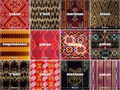 many different types of fabric with the words written in each language and colors on them