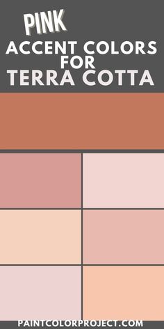 the pink accent colors for terracotta are shown in shades of peach and beige