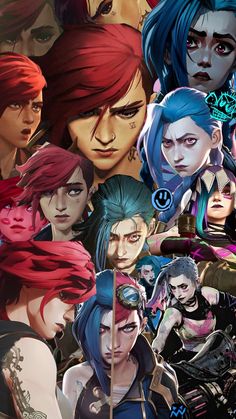 an image of many different characters from the video game devilblaar, including two women and one man