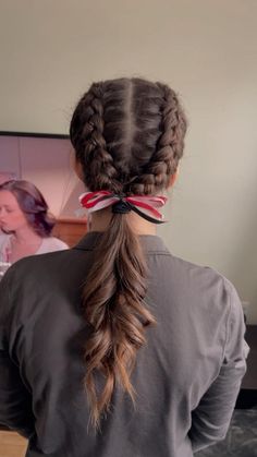 Gymnastics Hair Styles, Meet Hairstyles, Gymnastics Meet Hair, Gymnastics Hairstyles, Volleyball Hair Bows, Cheer Hairstyles, Track Hair, Dance Competition Hair, Gymnastics Meet