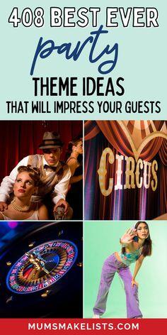 Planning a party? Check out these unique party themes that cover every type of celebration! With dress-up themes, movie nights, and classic cocktail themes, you’ll find inspiration for birthdays, anniversaries, and more. Fun ideas that make any party one to remember! Party Dress Up Themes For Adults, Cocktail Party Themes, Party Must Haves List, Housewarming Party Themes, Funny Themed Parties For Adults Dress Up Themes For Adults, Party Dress Up Themes, Cocktail Themes, Dress Up Themes, Martin Scorsese Movies