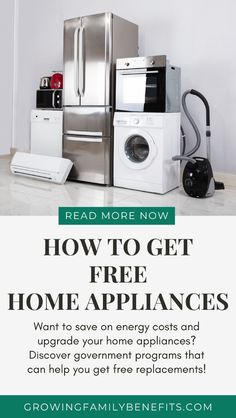 the words how to get free home appliance? and an image of appliances