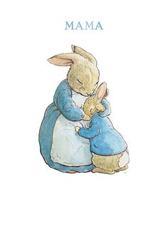 a watercolor drawing of a bunny hugging a rabbit