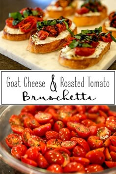 goat cheese and roasted tomato bruschetta is an easy appetizer for any occasion