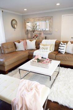 the living room is clean and ready to be used for entertaining purposes in someone's home