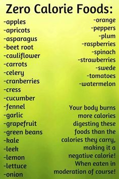 0 calorie foods Low Calorie Foods List, 0 Calorie Foods, Low Calorie Foods, Negative Calorie Foods, Zero Calorie Foods, Food Project, Easy Diet, Heart Healthy Diet, Easy Diet Plan