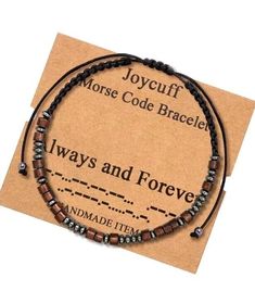 You will be receiving a Inspirational Morse Code Hematite & Stainless Steel Adjustable Bracelets Always & Forever. New in package. Always Forever, Morse Code Bracelet, Morse Code, Forever New, Always And Forever, Adjustable Bracelet, Steel Bracelet, Stainless Steel Bracelet, Coding