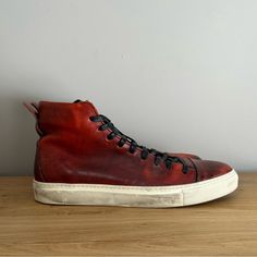 Red John Varvato’s Sneakers In Excellent Condition, Worn Once. John Varvatos, Mens Shoes Sneakers, Red White, Red And White, Men's Shoes, Shoes Sneakers, Conditioner, Size 10, Man Shop