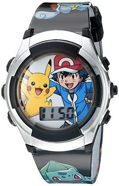 a watch with an image of pokemon and pikachu on it