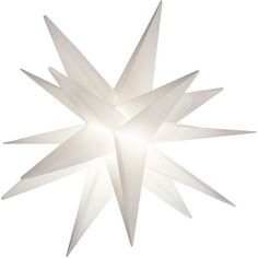 a large white star shaped object on a white background with the light shining through it