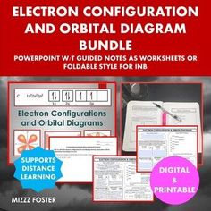 the electronic configuration and orbital diagram bundle includes two worksheets, four foldable sheets