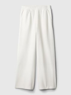 Textured Wide-Leg Ankle Sweatpants | Gap Relaxed Fit High-waisted Pull-on Sweatpants, High-waisted Relaxed Fit Pull-on Sweatpants, High-waisted Relaxed Fit Sweatpants, Loosely Fitted Tapered Leg Sweatpants With Pull-on Style, Sporty Gap Bottoms With Side Pockets, Elevated Casual Tapered Leg Pants With Ribbed Waistband, Elevated Casual High-waisted Sweatpants With Elastic Waistband, Elevated Casual Sweatpants With Elastic Waistband, Elevated Casual Solid Ankle-length Pants