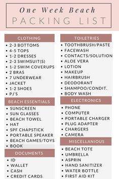 the ultimate packing list for one week