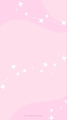 a pink background with white stars on the bottom and light pink in the top right corner