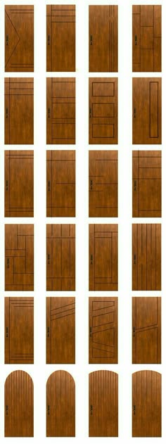 an image of wooden doors with different angles and sizes to choose the right door size