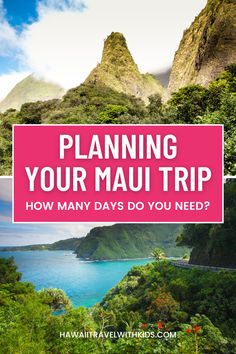 a pink sign that says planning your mau trip how many days do you need?