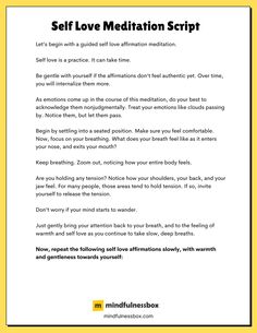 Dropbox - Self-Love-Meditation-Script.pdf - Simplify your life Self Love Meditation Script, Gratitude Meditation Script, Body Scan Meditation Script, Yoga Words, Guided Meditation Scripts, Grounding Meditation, Guided Relaxation, Love Meditation, Gratitude Meditation