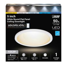 the 5 inch white round flat panel ceiling light