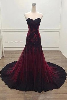 Dress Long Formal, Evening Dress Long, Long Formal Dress, Sweetheart Prom Dress, Red Evening Dress, Dress Chiffon, فستان سهرة, Gothic Wedding, Black Wedding Dresses