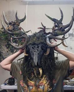 Deer Skull Helmet, Animal Skull Mask, Raven Skeleton, Faire Outfit, Skeleton Costumes, Goat Mask, Deer Mask, Creepy Animals