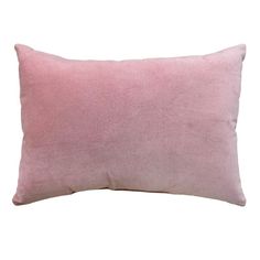 a pink pillow on a white background