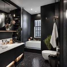 Black Bathroom Ideas to Elevate Your Home Decor Black Walls Bathroom, Bathroom Tile Black, Painted Bathroom Tile, Beige And Black Bathroom, Paint Colors 2024, Black Bathroom Ideas, Bathroom Ideas Beige, Pink And Black Bathroom, Best Bathroom Paint Colors