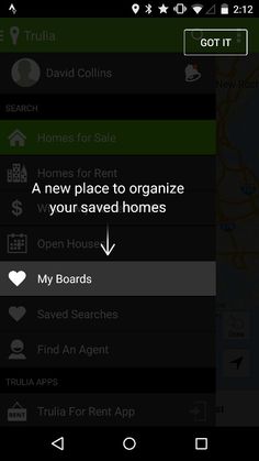 the app is open to find what's in the house and how to use it