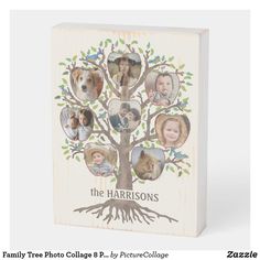 the family tree collage is shown with photos on it