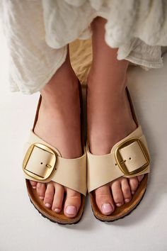 Madrid Big Buckle Birkenstock | Free People Birkenstock Madrid Big Buckle Outfit, Birkenstock Gold, 2024 Clothes, Walker Boots