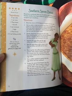 an open children's book with pictures of food and words on the front page